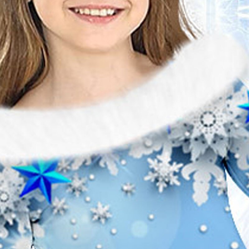 Girls' 3D Snowflake Dress Long Sleeve 3D Print Fall Winter Sports & Outdoor Daily Holiday Cute Casual Beautiful Kids 3-12 Years Casual Dress Swing Dress A Line Dress Above Knee Polyester Regular Fit 2025 - $23.99 –P11