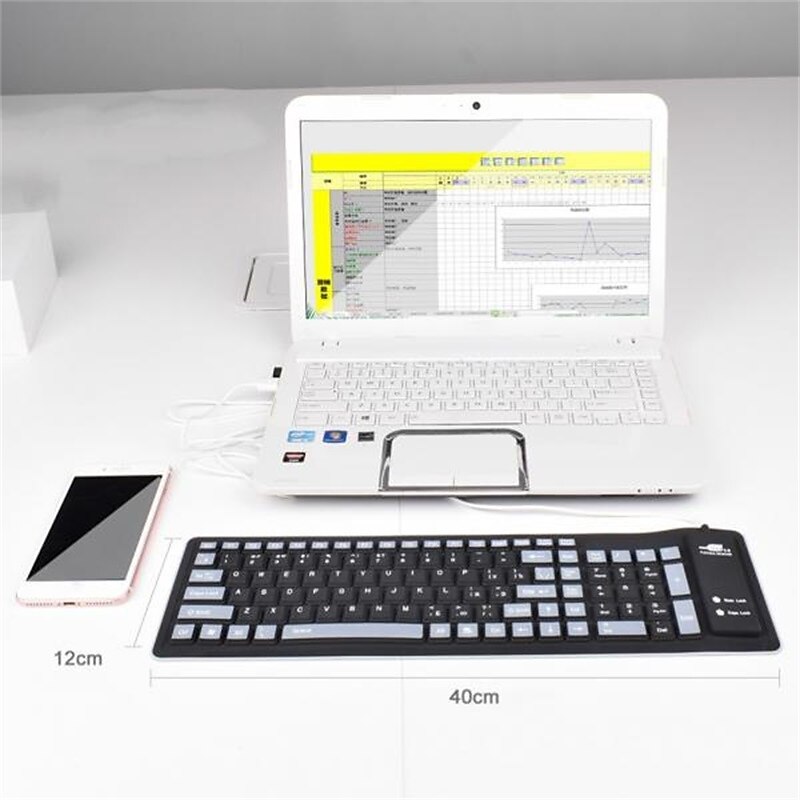 Fashionable 103 Keys Soft Silicone Flexible Wired Foldable Keyboard for Laptop/Computer 2025 - $20.99 –P14