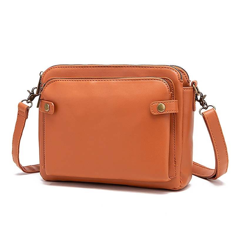 Women's Vintage Three-Layer Leather Crossbody Shoulder & Clutch Bag – Multi-Compartment Design for Casual, Work, and Travel Use 2025 - $29.99 –P11