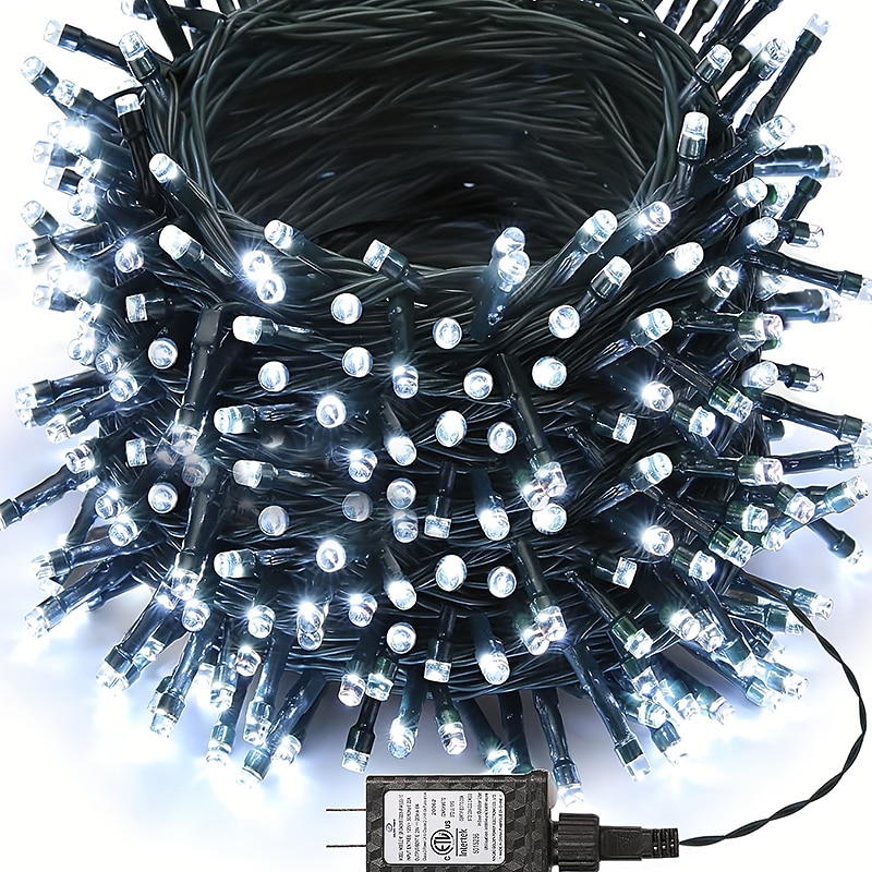 Weihnachtslichterketten Baumbeleuchtung Außen & Wasserdichte LED-Lichterkette für Innenbereich mit 8 Modi – Weihnachtsbaumbeleuchtung zum Anschließen für Feiertags-, Party- und Dekorationszwecke 2025 - $13.49 –P6