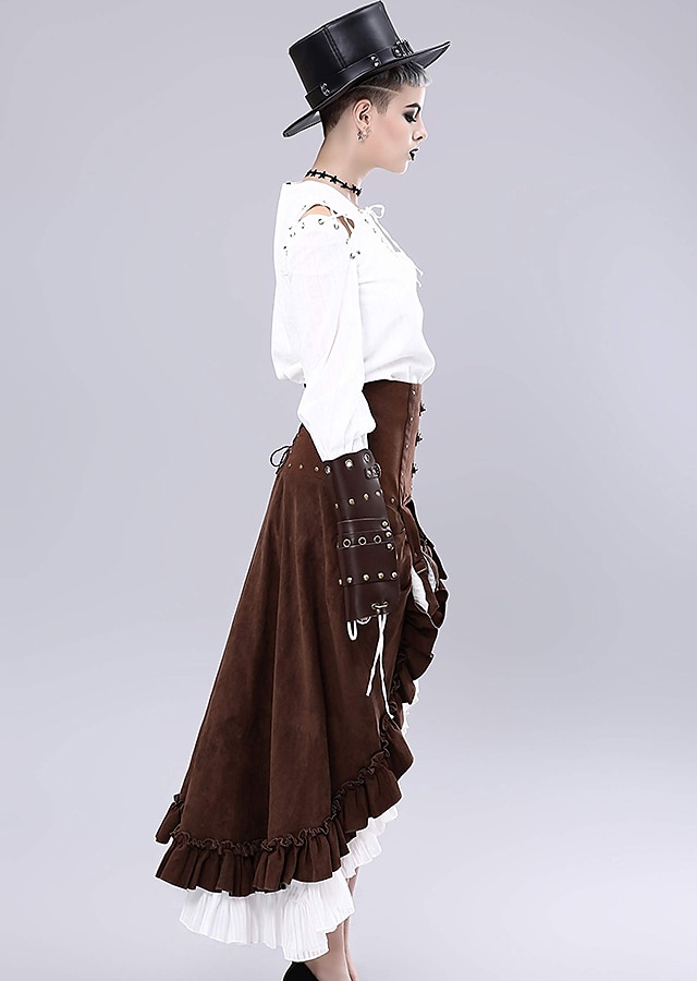 Retró Punk és gótika Középkori Szoknya Ren Faire Gót lány Fodros Női Kalóz Fantasy Steampunk Álarcos mulatság Alkalmi / Napi Felnőttek Szoknyák 2025 - $60.99 –P3