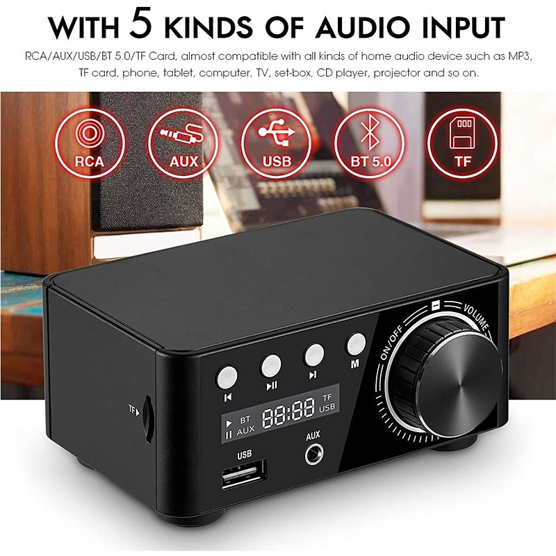 Bluetooth Digital Mini Amplifier 50WX2 Power Amplifier Board Bluetooth-compatible TPA3116 Receiver Stereo 12V Home Car Audio Amp USB U-disK TF Music Card Player 2025 - $41.99 –P5