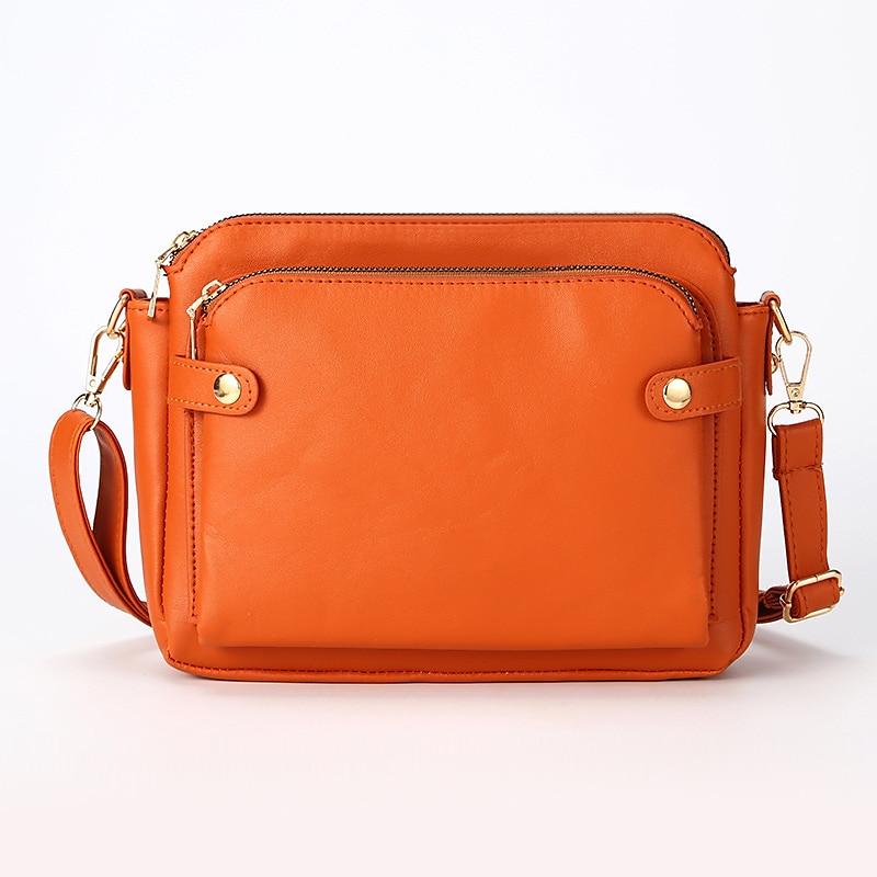 Women's Vintage Three-Layer Leather Crossbody Shoulder & Clutch Bag – Multi-Compartment Design for Casual, Work, and Travel Use 2025 - $29.99 –P13