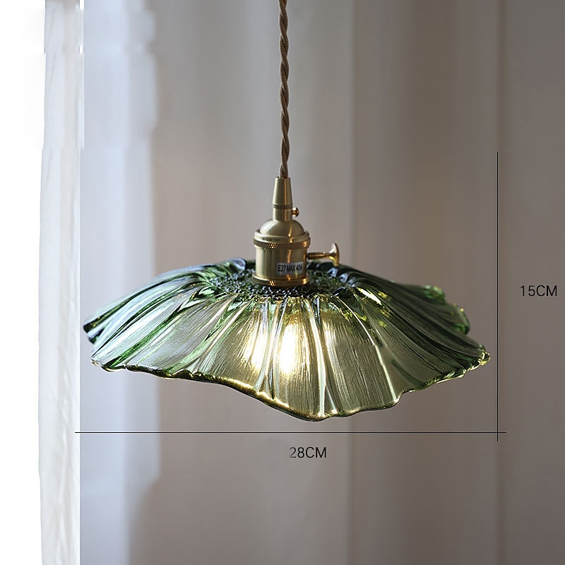 Lámpara colgante de cristal para isla de cocina, lámpara de techo con pantalla de cristal de flor morada, lámpara colgante rústica E27 para comedor, dormitorio, bar 2025 - $185.99 –P6