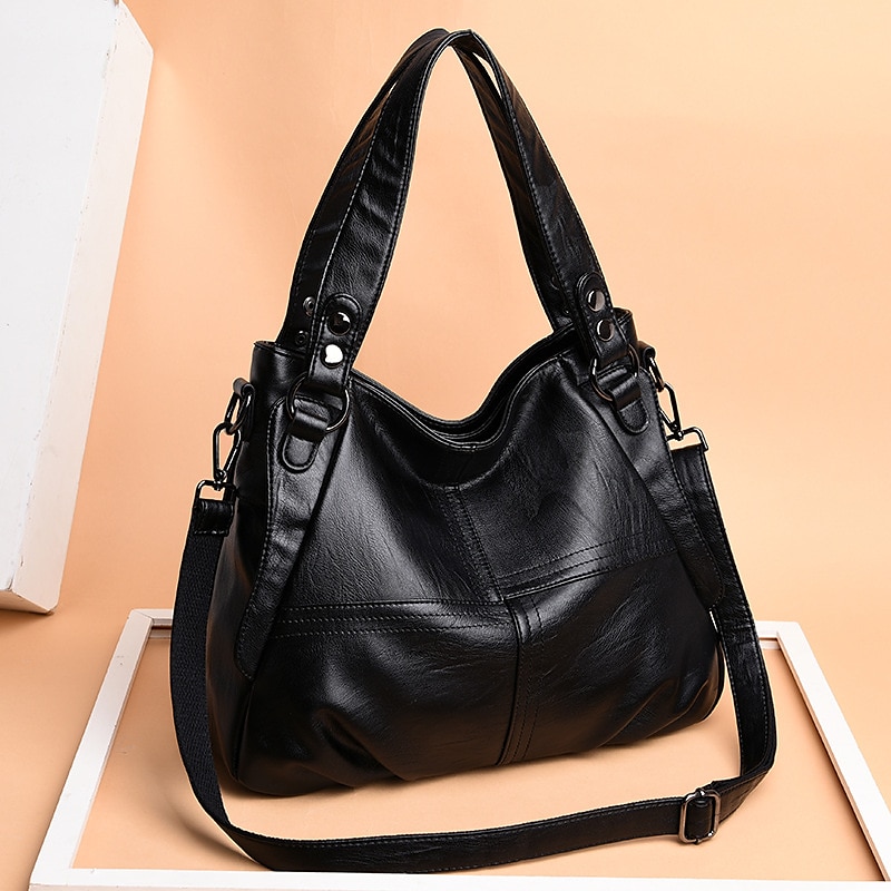 Per donna Borsa Borsa a tracolla Borsa a spalla Borsa Boston Pelle PU All'aperto Shopping Quotidiano Cerniera Grande Capacità Impermeabile Durevole Tinta unica Trapuntato Rosso violaceo Nero Bianco del 2025 a $29.25 –P6