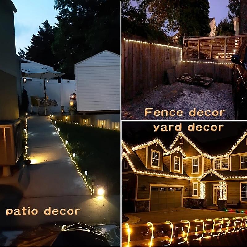 1 Pack Solar Rope Lights Outdoor Waterproof LED String Lights, Garland Fairy Garden Light Strings, Outdoor Christmas Halloween Wedding Party Decor, 7M-50Led/12M-100Led/20M-200Led/30M-300Led 2025 - $12.99 –P3