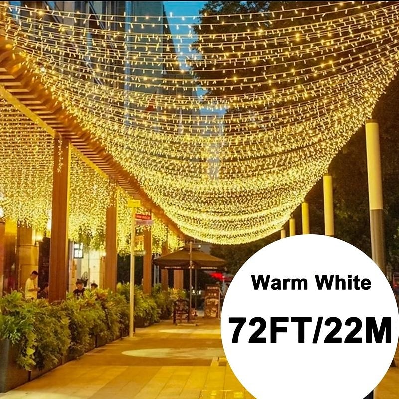 2025年 5メートル 10メートル 20メートル クリスマスストリングライト 50/100/200/300 LED 温白色 クールホワイト マルチカラー 銅線ライト ソーラー駆動 クリスマスの飾り ソーラー駆動  コレクション – $11.49 –P20