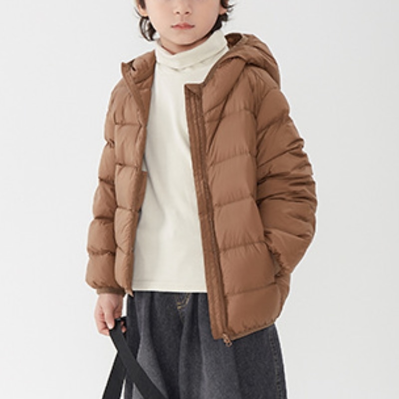 Kinder Mädchen Daunenjacke Einfarbig Aktiv Reißverschluss Outdoor Mantel Oberbekleidung 2-12 Jahre Winter Regenbogenfarben Kaffeefarbe Rosa 2025 - $43.99 –P2