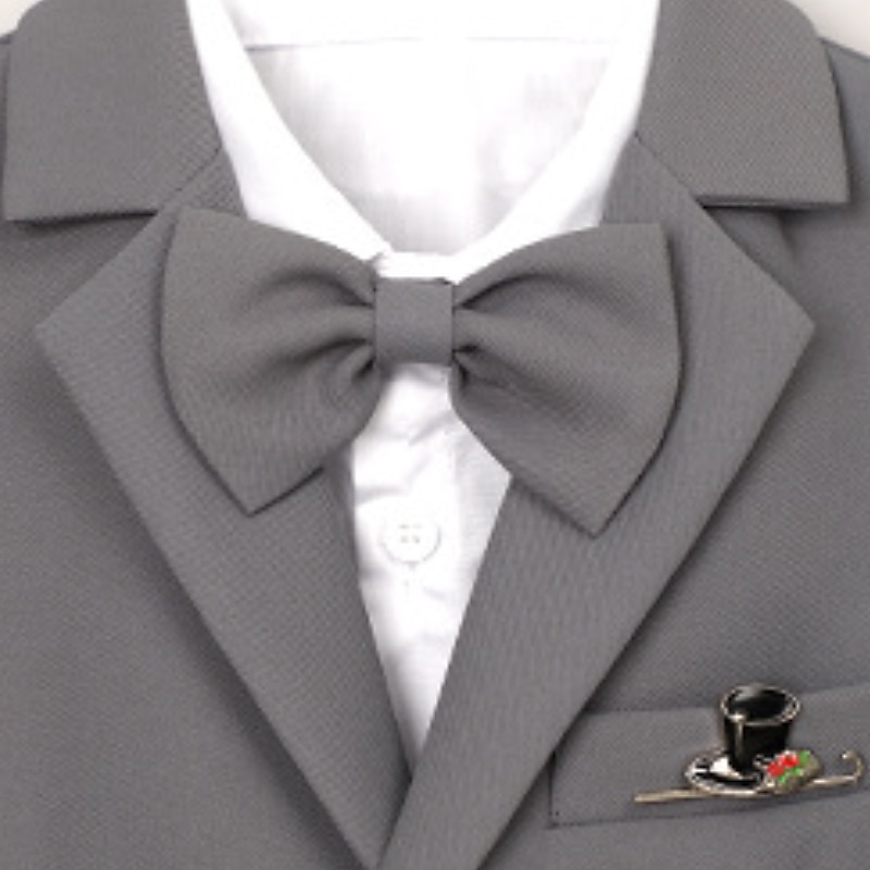 6 deler Barn Gutt Dress og blazer Antrekk Helfarge Langermet Knapp Sett Formell Kul Høst Vinter 7-13 år Grå 5-delt sett (jakke + vest + bukse + sløyfe + Blått 6-delt sett (skjorte + jakke + vest 2025 - $95.99 –P18