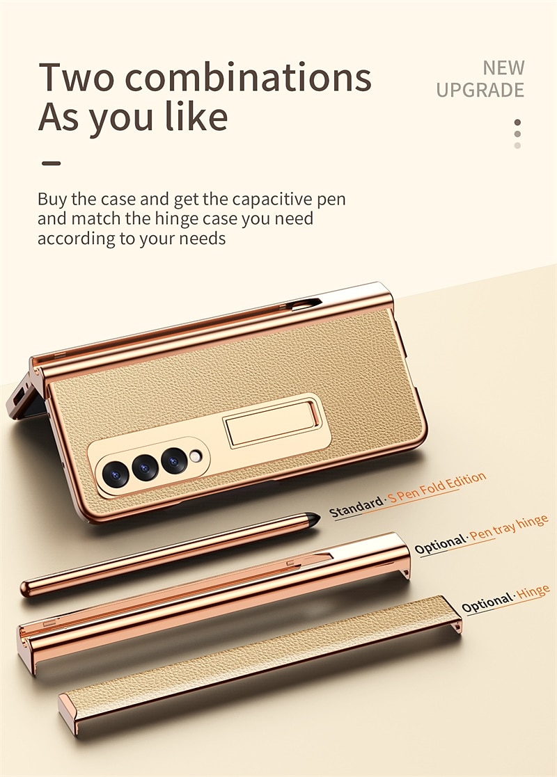 Phone Case For Samsung Galaxy Z Fold 5 Z Fold 4 Z Fold 3 Z Fold 2 Kickstand Shockproof PU Leather 2025 - $51.99 –P5