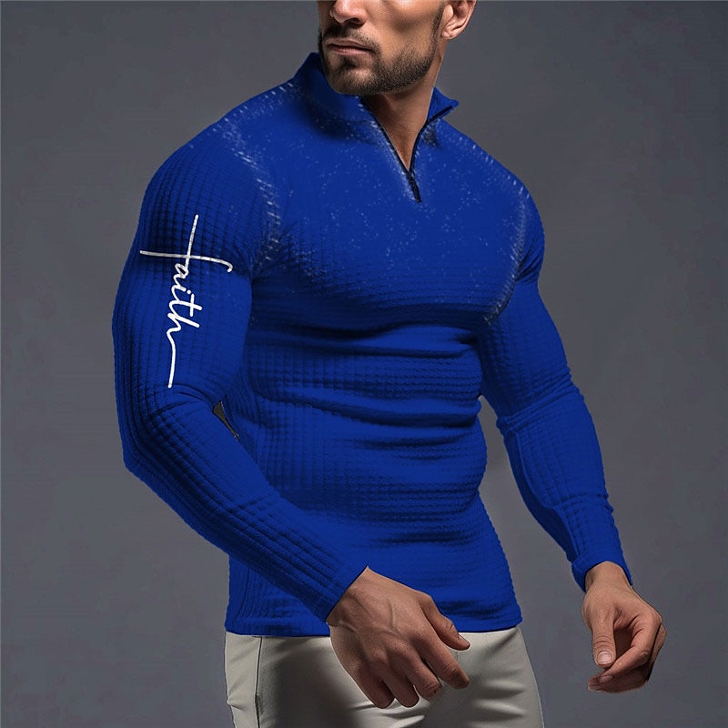 Férfi Hit Gofris pólóingek Zip Polo Golf pólóingek Hosszú ujj Pólóingek Cipzár Szüret Szabadtéri Alkalmi / Napi Utcai öltözék 3D Nyomtatott Ősz & tél Fekete Fehér Bor 2025 - $23.99 –P3