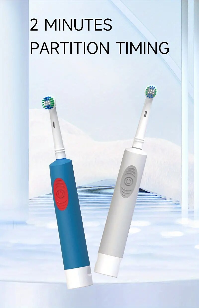 Induction Electric Toothbrush Set for Couples - Soft Hair Rotary Round Head Automatic Compatible Brush Heads Ideal for Men and Women Promotes Oral Health 2025 - $29.99 –P1