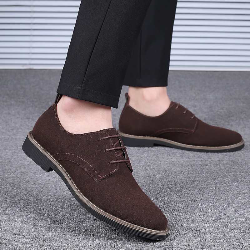 Men's Oxfords Retro Formal Shoes Suede Shoes Walking Casual Daily Faux Leather Comfortable Booties / Ankle Boots Loafer Black Blue Brown Spring Fall 2023 - AED 168.99 –P6