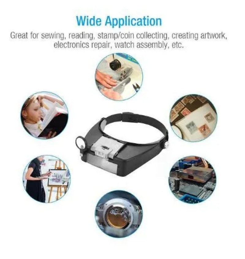 hoofdband vergrootglas led licht hoofdlamp vergrootglas juwelier loep met led-verlichting 1.5x/3x/8.5x/10x 2025 - $35.99 –P3