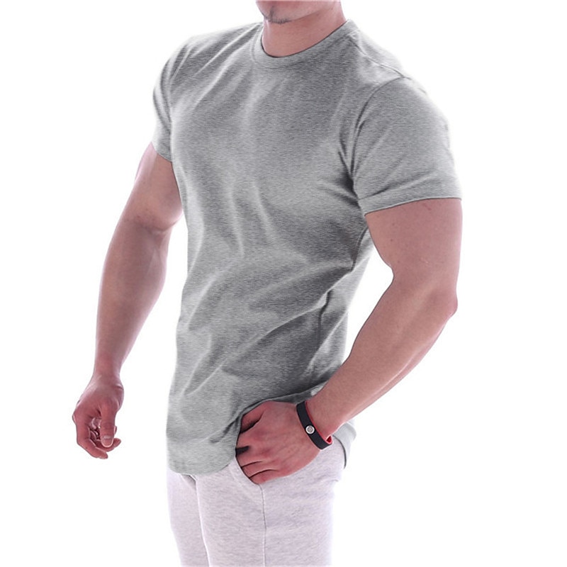 Men's T Shirt Tee Top Short Sleeves Crew Neck Summer Plain Fashion Designer Basic Vacation Street Going out Black Light Blue Top Tee for Men 2026 - $22.99 –P9