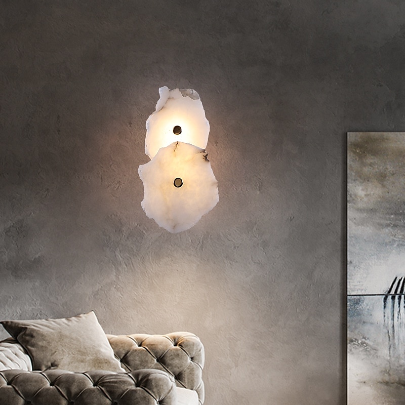 Lámpara de aplique de pared LED de mármol de alta calidad, luz de montaje en pared minimalista para interiores, accesorio de iluminación largo para decoración del hogar, luces de lavado de pared 2025 - $182.99 –P2
