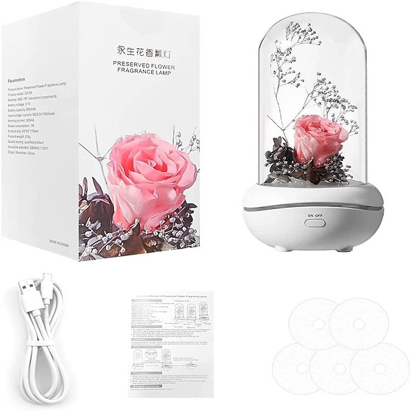 Artificial Flower USB LED Light Perfume Aromatherapy Essential Oil Diffuser Relieve Work Stress Relief Fatigue Waterless Belt Charging Plug-in Use Machine 2025 - $26.99 –P4