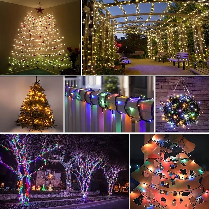 1 stringa di luci solari per esterni - 8 modalità di luce decorativa da giardino, illuminazione notturna d'atmosfera per balconi esterni, decorazioni per Natale, Halloween, San Valentino e feste del 2025 a $12.99 –P3
