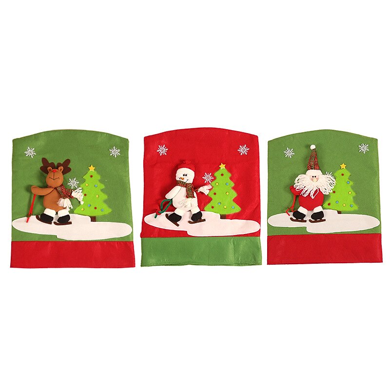 1 ks dárky dárky potah na opěradlo židle do jídelny, santa claus sněhulák sob potah na jídelní židle, potah na židle do kuchyně výzdoba hotelové dovolené 2025 - $12.49 –P9