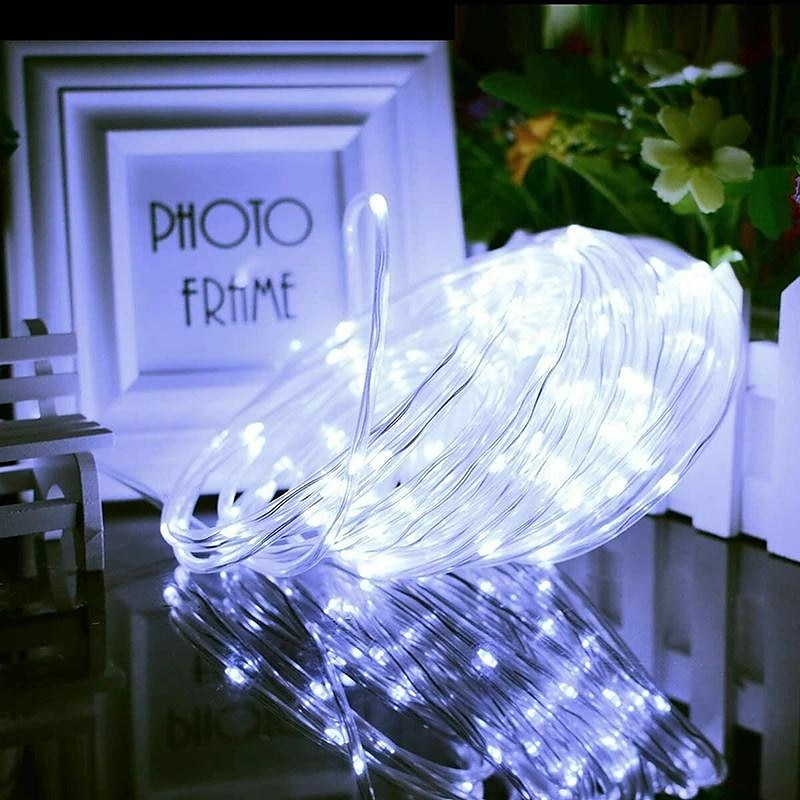 2 luci solari a corda per esterni impermeabili 8 modalità luci a corda a led per Natale, tenda, gazebo, trampolino, passerella, piscina del 2025 a $29.99 –P1