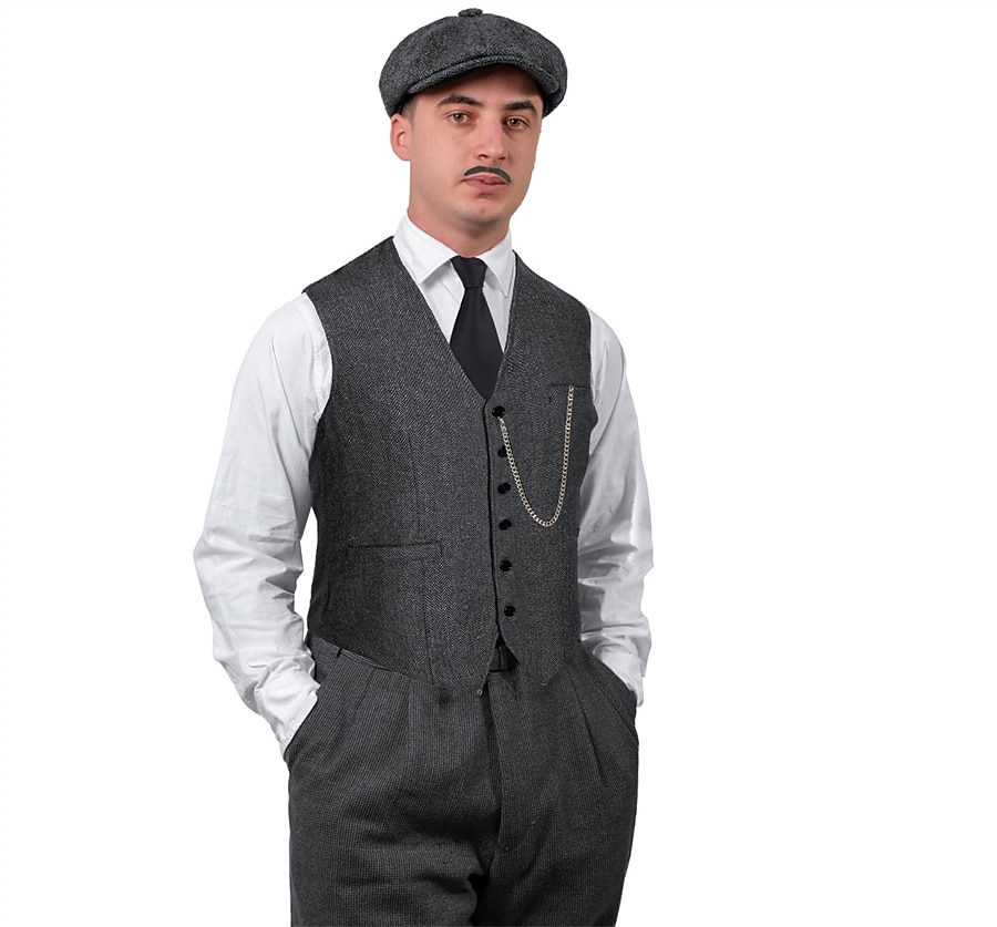 Années Folles Années 1920 Rétro Vintage Tenues Veste Gatsby le Magnifique Gentleman Déguisement Homme Halloween Carnaval Nouvel An Carnaval Fête / Soirée Mascarade Adulte Cravate Gilet Plus de 2026 ? $51.99 –P7