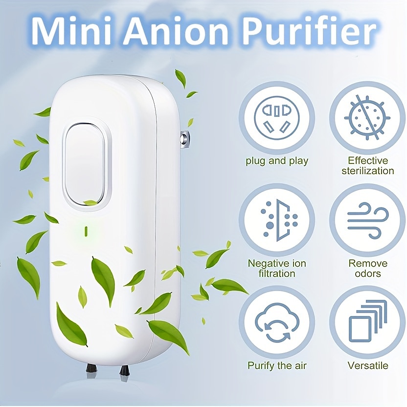 Mini Air Purifier For Home Plug-in Negative Ion Generator Air Purifier No Filter Portable Household Odor Eliminator Cleaner For Home/Bedrooms/Toilets/Living Room/Hotel/Office 2025 - $19.99 –P2
