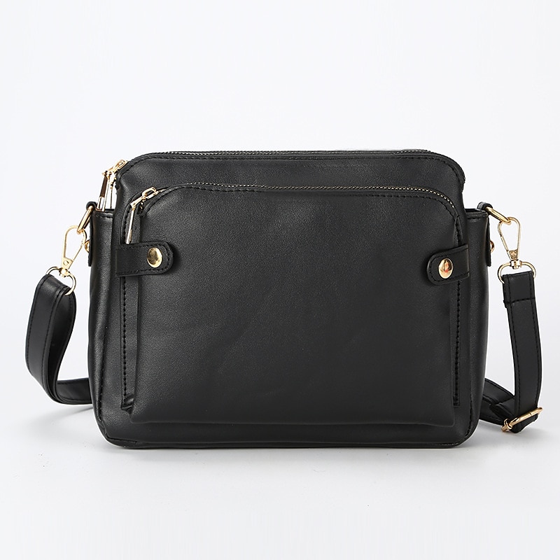 Women's Vintage Three-Layer Leather Crossbody Shoulder & Clutch Bag – Multi-Compartment Design for Casual, Work, and Travel Use 2025 - $29.99 –P16