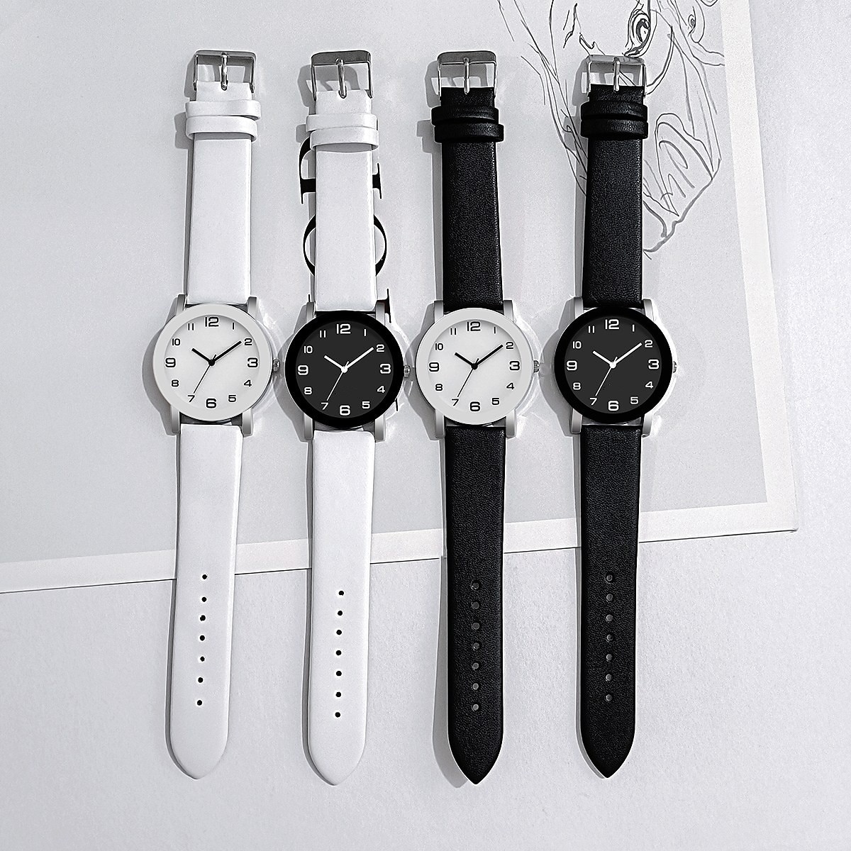 Freizeit männer uhr casual leder analog quarz uhren einfache runde zifferblatt männlichen armbanduhr uhr geschenk montre homme 2025 - $12.99 –P3