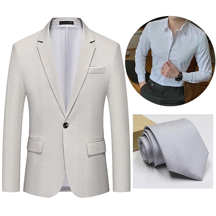 Retro Vintage Roaring 20s 1920s Outfits Suits & Blazers The Great Gatsby Gentleman Men's Masquerade Party Party & Evening Bachelorette Party Adults' Coat Blouse Tie 2025 - $82.99 –P2