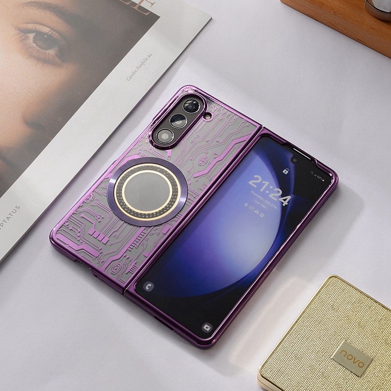 Phone Case For Samsung Galaxy Z Fold 6 Z Fold 5 Z Fold 4 Z Fold 3 Back Cover With Magsafe Support Wireless Charging Shockproof TPU Plating 2025 - $20.99 –P20