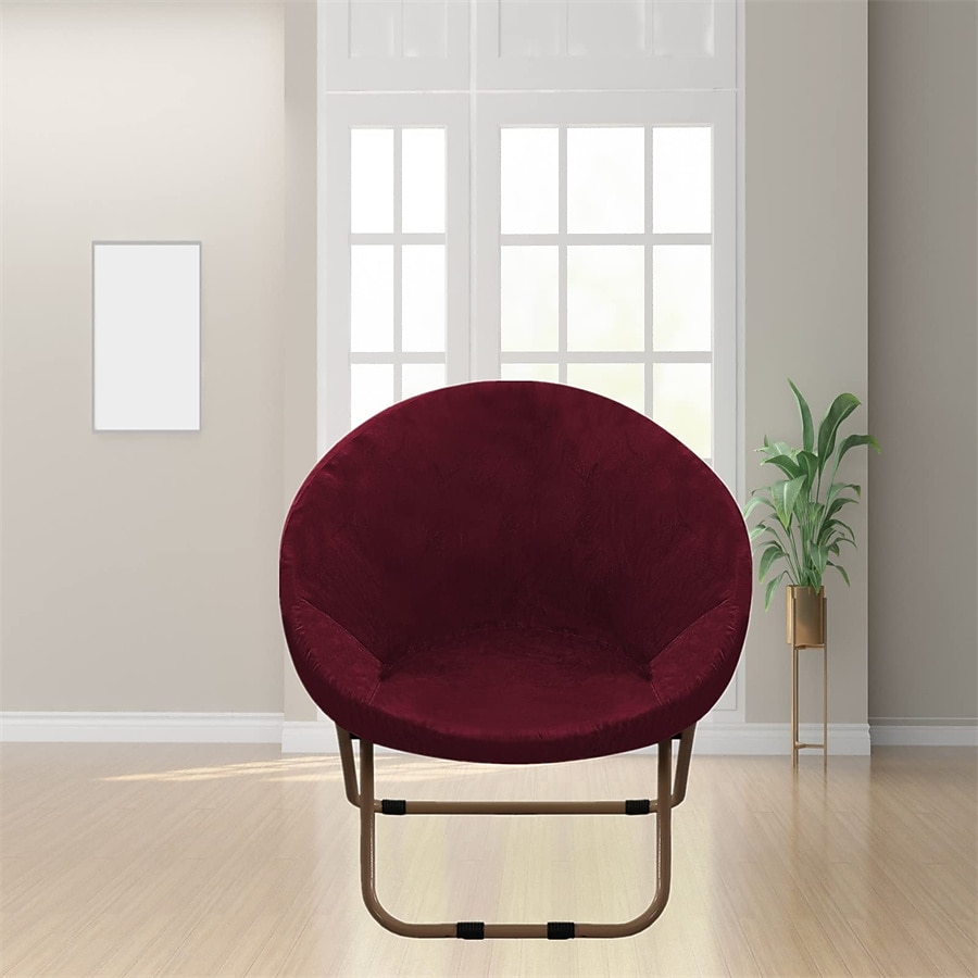Funda de terciopelo para silla con platillo redondo, fundas para silla Moon, 1 pieza, funda elástica extraíble para silla Moon con parte inferior elástica para sala de estar 2025 - $27.99 –P8