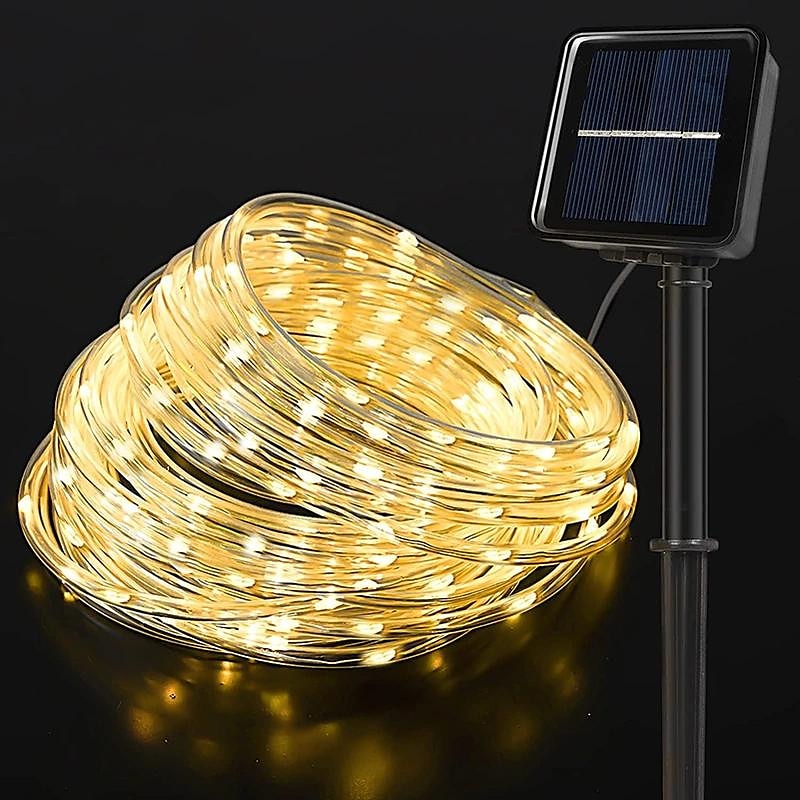 2 luci solari a corda per esterni impermeabili 8 modalità luci a corda a led per Natale, tenda, gazebo, trampolino, passerella, piscina del 2025 a $29.99 –P6