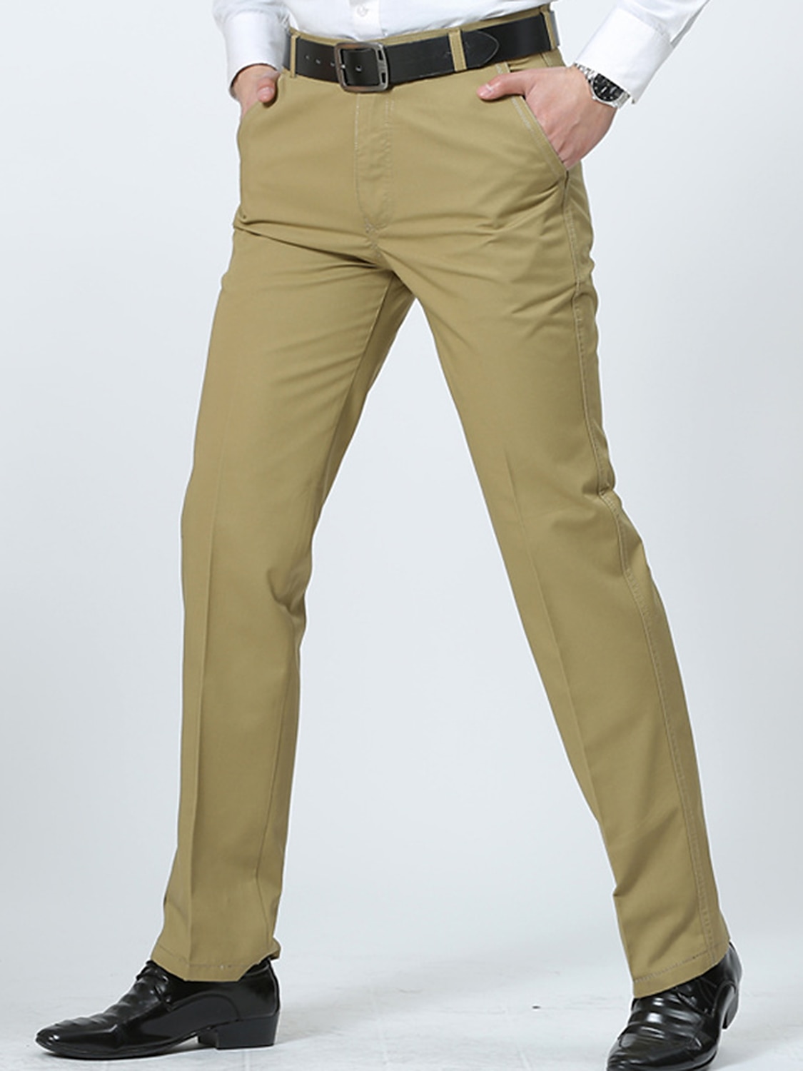 Per uomo Laurea Pantaloni Chinos Pantaloni chino Tasca Gamba Dritta Semplice Comodità Traspirante All'aperto Quotidiano Uscire Moda Casual Cáqui Escuro Nero del 2025 a $18.99 –P1