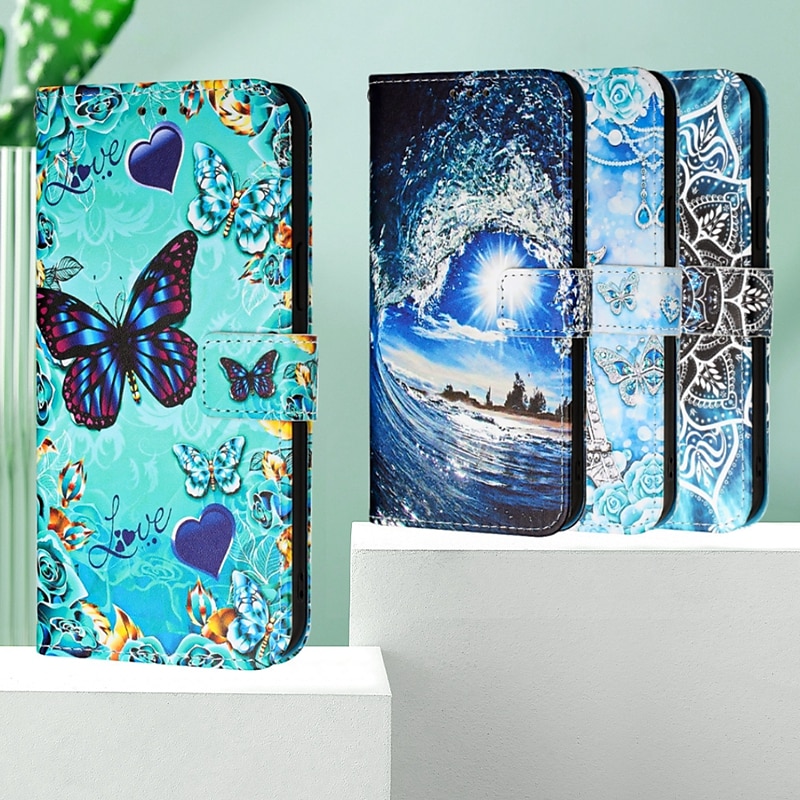 telefono Custodia Per Samsung Galaxy S24 S23 S22 S21 S20 Plus Ultra A54 A34 A14 A12 A32 Samsung A13 5G S25 Ultra Per retro Porta carte di credito Con supporto A calamita con cinturino da polso Retrò del 2025 a $19.99 –P9