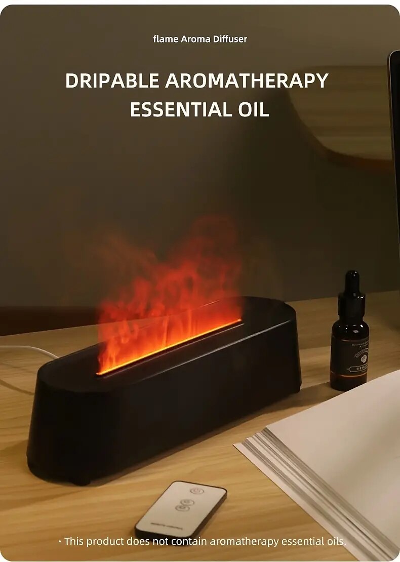 Creative 3D Simulation Flame Air Humidifier Household Colorful Atmosphere Light Intelligent Remote Control Humidifier USB Desktop Silent Large Fog Volume Humidifier Home Decor Room Decor 2025 - $36.99 –P4