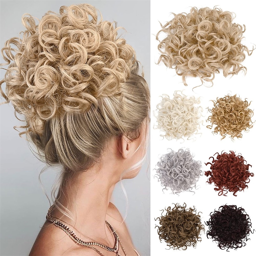 Correa Coletas Mujer / Suave / Clásico Pelo sintético Pedazo de cabello La extensión del pelo Rizado Media Fiesta / Noche / Ropa Cotidiana / Vacaciones 2025 - $11.49 –P1