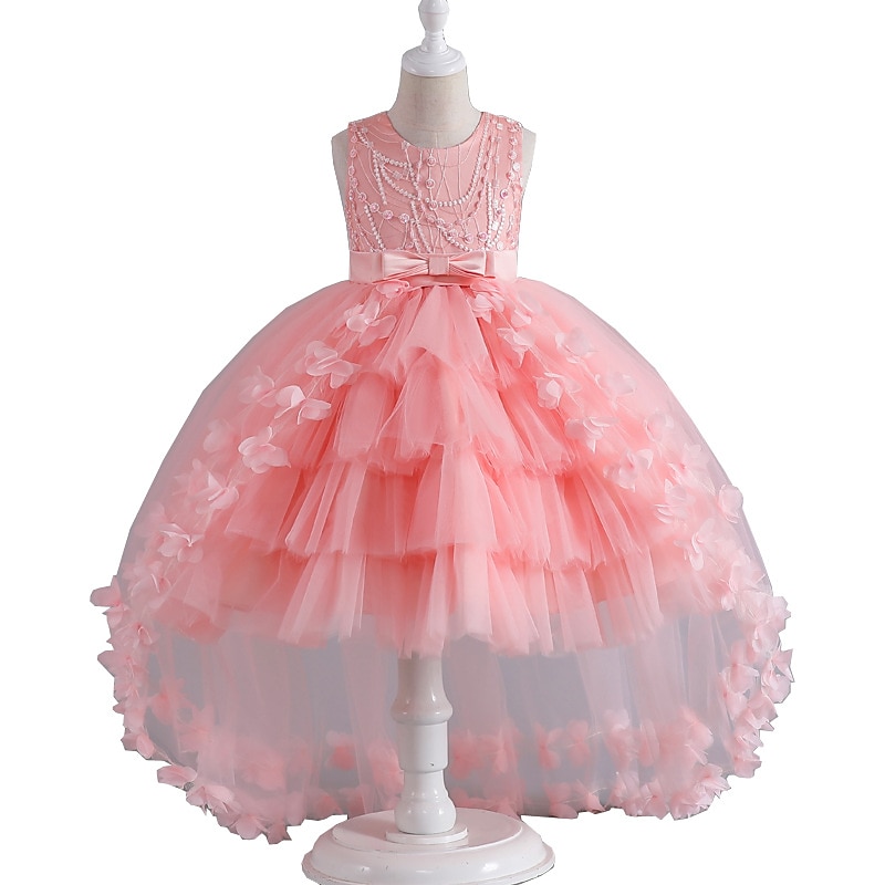 kinderkleidung Mädchen Blumenmädchen Kleid Party Kleid Feste Farbe Ärmellos Formal Leistung Hochzeit Gitter Elegant Prinzessin Schön Polyester Maxi abendkleider Blumenmädchenkleid Frühling Herbst 2025 - $42.99 –P5