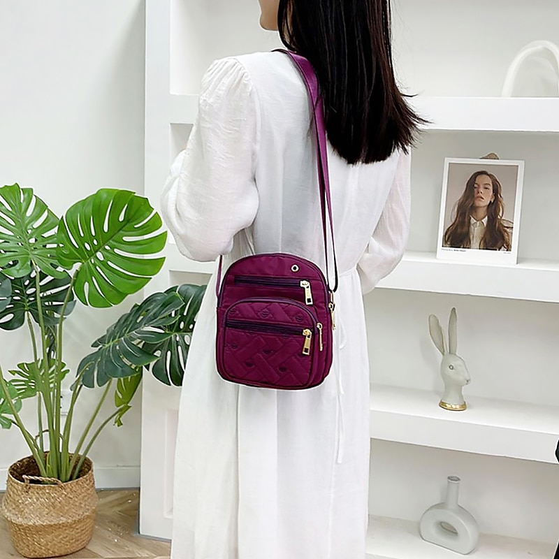 Women's Quilted Nylon Crossbody Bag – Lightweight Waterproof Shoulder Purse with Multi-Pocket Design for Travel & Daily Use 2026 - $14.99 –P1