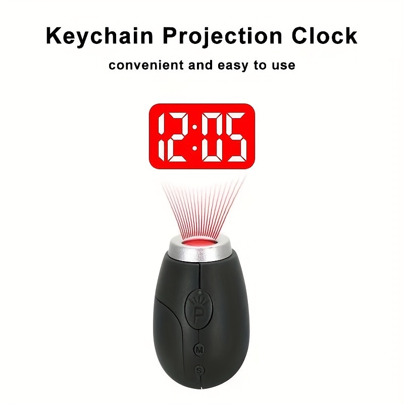 Creative Projection Electronic Clock LED Digital Clock Mini Portable Projection Clock Flashlight Keychain Projection Watch 2025 - $13.99 –P2