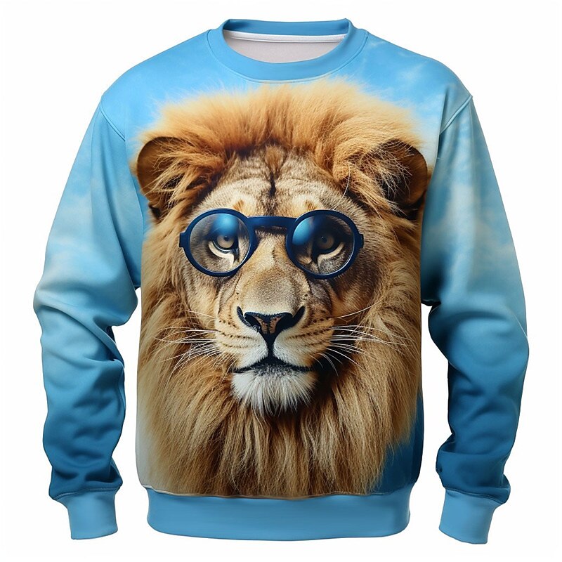 Pánské Grafika Zvíře Lev Mikiny Svetrová mikina Dlouhý rukáv Mikina Tričkový Módní Denní Na běžné nošení 3D tisk Dovolená Jdeme ven Streetwear Tisk Jaro & podzim 2025 - $29.99 –P1
