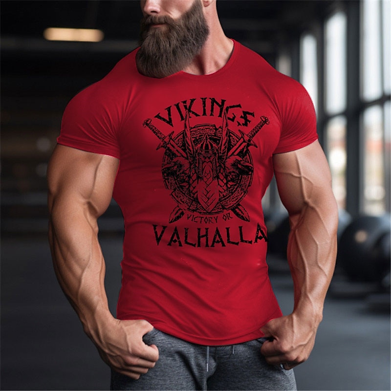 Ανδρικό Γραφικό T-Shirt Βίκινγκ Νίκη Ή Βαλχάλλα 2026 - $17.49 –P3