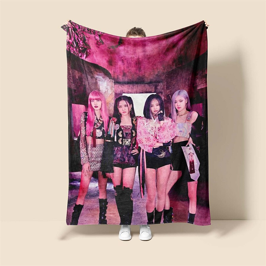 Blackpink Pattern Soft Throws Blanket,Novelty Flannel Throw Blankets Warm Printed All Seasons Gifts Home Decor Big Blanket 2025 - $27.99 –P5