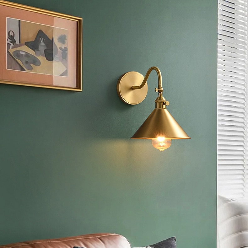 Gold Hardware Rust Proof Light Fixtures,Industrial Retro Style Gooseneck Wall Lamp,American Minimalist Indoor Sconces Lamp,for Living Room, Bedroom Wall Lantern 110-240V 2025 - $215.69 –P2