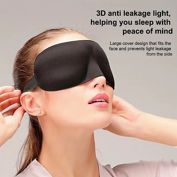 Stereoskopowa maska do spania 3D, magiczna gąbka z pamięcią snu, czarna cieniowana, oddychająca ochrona oczu 2025 - $7.99 –P4