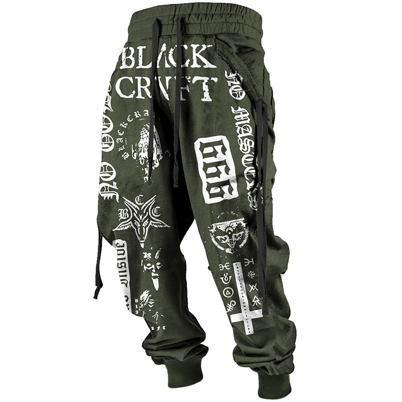 Letter Totem Vintage Abstract Men's 3D Print Sweatpants Joggers Pants Trousers Outdoor Street Casual Daily Polyester Black Navy Blue Brown S M L Mid Waist Elasticity Pants 2025 - $32.99 –P2
