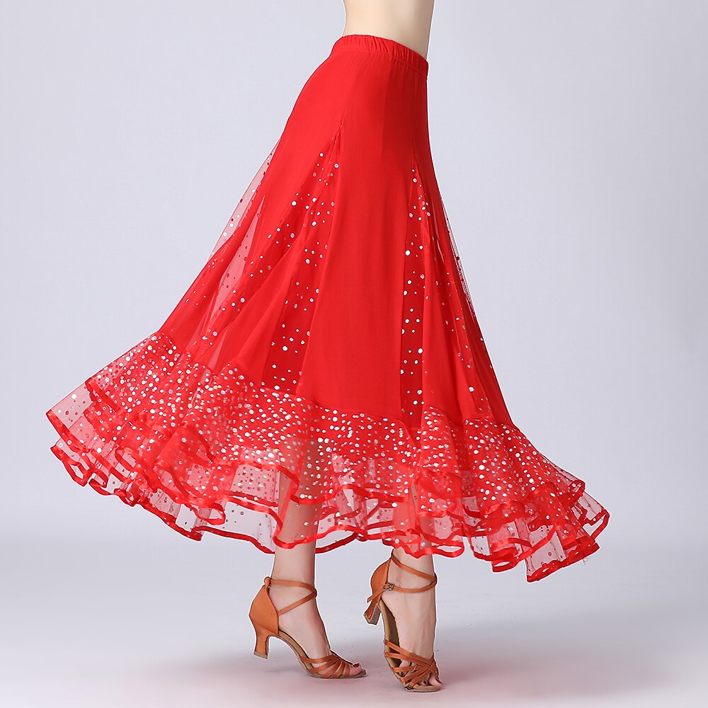 Ballroomdansen Rokken Prints Gesplitst Tule Dames Prestatie Opleiding Hoog Polyester 2026 - $58.99 –P1