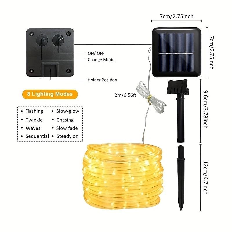 Solar Rope Lights Outdoor Waterproof Strip Lights 98.5FT 30M 300LED 8 Modes 600mAh Tube Rope Pool Light Strip Garland Fairy Light Strings for Outdoor Indoor GardenDecoration 2026 - $28.99 –P2