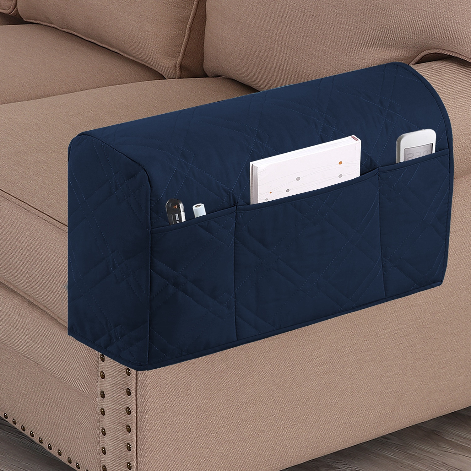 2 peças capas de apoio de braço à prova d'água para cadeiras e sofás capas de braço de sofá para capas de apoio de braço de sofá com bolso lateral protetor de móveis antiderrapante lavável de 2025 por $31.99 –P8
