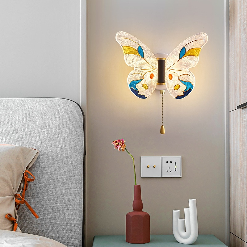 aplice de perete tip fluture de la mijlocul secolului 8w led noptieră corp de iluminat cu abajur acrilic reglaj iluminat vanity lămpi metalice montate pe perete pentru dormitor hol 110-240v 2025 - $116.99 –P10