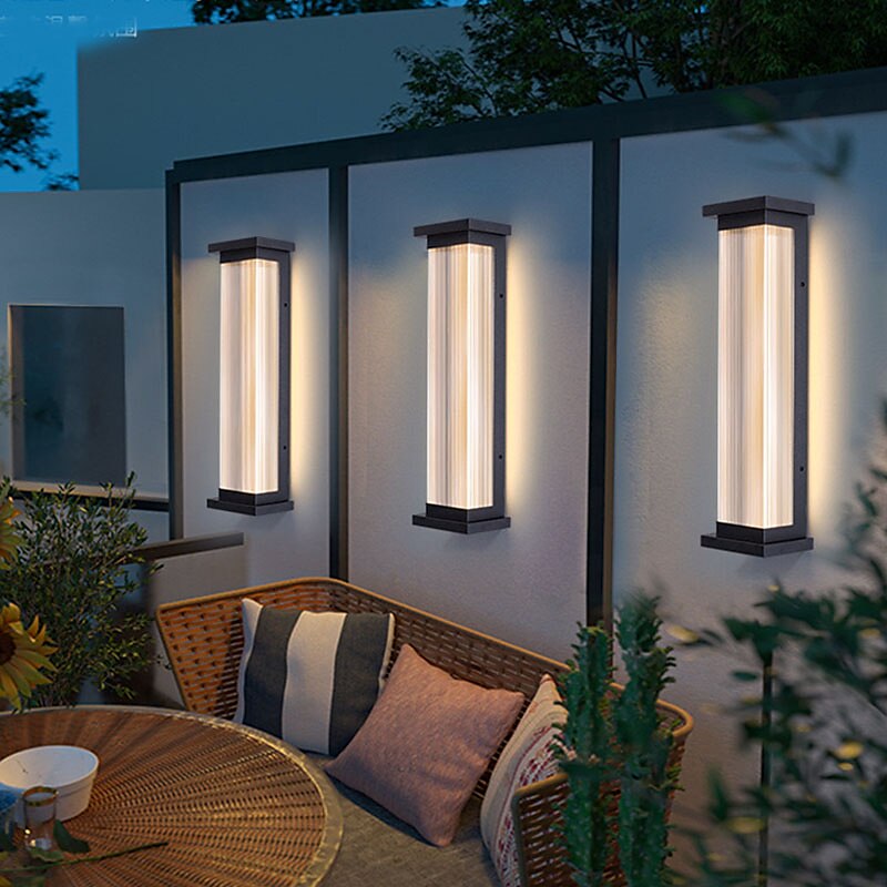 Aplique de pared LED, accesorio de iluminación, aplique de pared ip65, lámpara de pared de aluminio resistente al agua y a prueba de herrumbre, acrílico, patio, jardín, balcón, villa, luces 2025 - $165.99 –P3